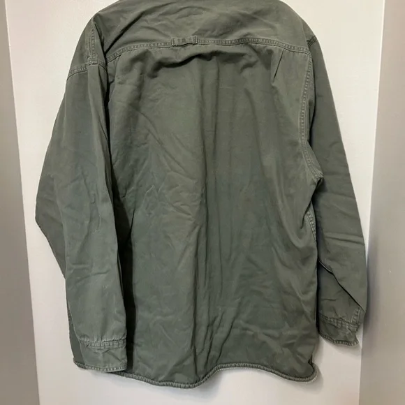 Vintage Levis Strauss Trucker Coat Jacket Mens XL Flannel Lined Green Barn Coat - Picture 8 of 10
